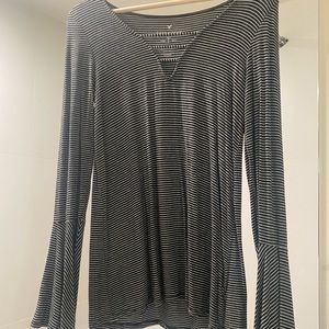 Black and white Striped AE long sleeved shirt